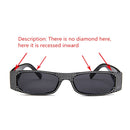 Square Sunglasses Women Imitation Diamond Lasses Fashion UV400 Sunglasses(C8)