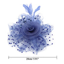 Handmade Bride Mesh Hair Accessories Wedding Photo Hat Headwear(Navy)