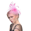 Handmade Bride Mesh Hair Accessories Wedding Photo Hat Headwear(Pink)