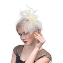 Handmade Bride Mesh Hair Accessories Wedding Photo Hat Headwear(Beige)