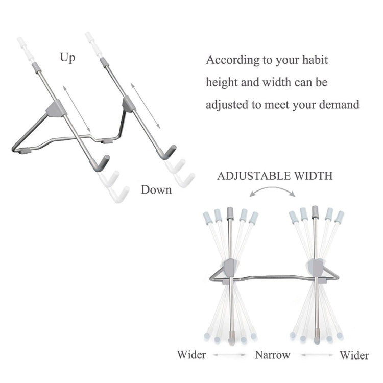 Laptop Cooling Bracket Tablet PC Aluminum Alloy Desktop Adjustable Folding Metal Lazy Bracket(Grey)