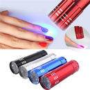 2 PCS Nail Dryer Mini LED Flashlight UV Lamp Portable For Nail Gel Fast Dryer(Red)