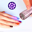 2 PCS Nail Dryer Mini LED Flashlight UV Lamp Portable For Nail Gel Fast Dryer(Red)