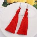 3 Pairs Women Boho Fashion Long Tassel Earrings(Red)