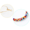 Women Hoop Earrings Ethnic Vintage Bead Boho Earrings Statement Jewelry(white)