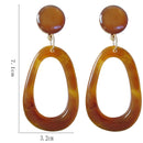 Retro Women Big Round Geometry out Oval Clip Earrings(white clip earring)