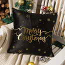 Merry Christmas Pillow Case Gold Foil Printing Pillow Cover Sofa Waist Throw Cushion Cover Coffee Shop Decorative 43cm x 43cm(3)