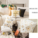 Merry Christmas Pillow Case Gold Foil Printing Pillow Cover Sofa Waist Throw Cushion Cover Coffee Shop Decorative 43cm x 43cm(4)
