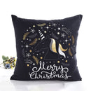 Merry Christmas Pillow Case Gold Foil Printing Pillow Cover Sofa Waist Throw Cushion Cover Coffee Shop Decorative 43cm x 43cm(5)