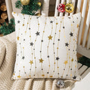 Merry Christmas Pillow Case Gold Foil Printing Pillow Cover Sofa Waist Throw Cushion Cover Coffee Shop Decorative 43cm x 43cm(11)