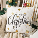 Merry Christmas Pillow Case Gold Foil Printing Pillow Cover Sofa Waist Throw Cushion Cover Coffee Shop Decorative 43cm x 43cm(16)