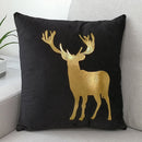 Merry Christmas Pillow Case Gold Foil Printing Pillow Cover Sofa Waist Throw Cushion Cover Coffee Shop Decorative 43cm x 43cm(17)