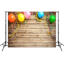2.1m x 1.5m Wooden Board Balloon Children Birthday Party Cartoon Photography Background