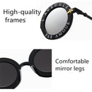 Women Vintage Round Frame Gradient Shades Sun Glasses(Orange)