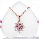 3 PCS/Set Snow Shape Gemstone Jewelry Set For Women, Ring Size:7(Pink)