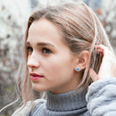 3 PCS/Set Snow Shape Gemstone Jewelry Set For Women, Ring Size:7(Blue)