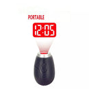 Portable Digital Projection Alarm Clock Mini Projector LED Clock Carry Time Flashlight Clock with Hanging Rope(Black)