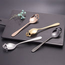 2 PCS Stainless Skull Shape Ice Cream Tea Spoons Kitchen Tools Food Drade Tea Coffee Milk Spoon Titanium Gold