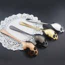 2 PCS Stainless Skull Shape Ice Cream Tea Spoons Kitchen Tools Food Drade Tea Coffee Milk Spoon Titanium Black