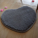 Heart Shape Non-slip Bath Mats Kitchen Carpet Home Decoration(Silver Grey)