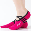 1 Pair Sports Yoga Socks Slipper for Women Anti Slip Lady Damping Bandage Pilates Sock(Plum Purple)