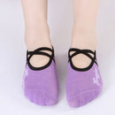 1 Pair Sports Yoga Socks Slipper for Women Anti Slip Lady Damping Bandage Pilates Sock(Light Purple)