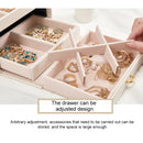 Simple Portable Jewelry Box Earrings Ring Storage Consolidation Box with Drawers, Size : 17.5 x 14 x 13cm(Rose Red)