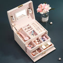 Simple Portable Jewelry Box Earrings Ring Storage Consolidation Box with Drawers, Size : 17.5 x 14 x 13cm(Violet)