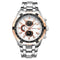CURREN 8023 Men Stainless Steel Analog Sport Quartz Watch(Silver case gold face)