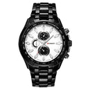 CURREN 8023 Men Stainless Steel Analog Sport Quartz Watch(Black case white face)