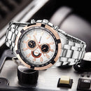 CURREN 8023 Men Stainless Steel Analog Sport Quartz Watch(Black case gold face)