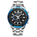 CURREN 8023 Men Stainless Steel Analog Sport Quartz Watch(White case blue face)