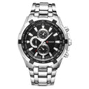 CURREN 8023 Men Stainless Steel Analog Sport Quartz Watch(White case black face)
