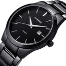 CURREN 8106 Fashion Business Calendar Waterproof Full Steel Quartz Watch(white case white face)