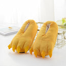 Unisex Autumn and Winter Super Soft Velvet Cartoon Paw Shoes Parent-Child Thickening Non-Slip Plush Cotton Slippers, Size:Adult Small Size 35-40(Yellow)