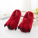 Unisex Autumn and Winter Super Soft Velvet Cartoon Paw Shoes Parent-Child Thickening Non-Slip Plush Cotton Slippers, Size:Adult Small Size 35-40(Red)