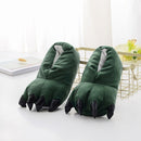 Unisex Autumn and Winter Super Soft Velvet Cartoon Paw Shoes Parent-Child Thickening Non-Slip Plush Cotton Slippers, Size:Adult Small Size 35-40(Green)