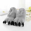 Unisex Autumn and Winter Super Soft Velvet Cartoon Paw Shoes Parent-Child Thickening Non-Slip Plush Cotton Slippers, Size:Adult Small Size 35-40(Grey)