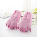Unisex Autumn and Winter Super Soft Velvet Cartoon Paw Shoes Parent-Child Thickening Non-Slip Plush Cotton Slippers, Size:Adult Small Size 35-40(Pink)
