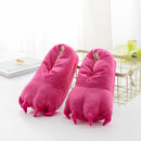 Unisex Autumn and Winter Super Soft Velvet Cartoon Paw Shoes Parent-Child Thickening Non-Slip Plush Cotton Slippers, Size:Adult Small Size 35-40(Rose Red)