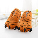 Unisex Autumn and Winter Super Soft Velvet Cartoon Paw Shoes Parent-Child Thickening Non-Slip Plush Cotton Slippers, Size:Adult Small Size 35-40(Tigger)