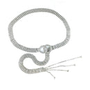 Women Double Loop Shape Diamond Belt Waist Chain, Length:120cm(Silver)
