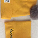 0-12 Months Autumn and Winter Children Earmuffs Knitted Wool Cap + Letter Scarf Set, Size:38-46CM(Red)