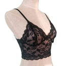 3PCS Sexy Lace Ladies Underwear Bra And Panty Set, Size:M(Black)
