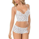 3PCS Sexy Lace Ladies Underwear Bra And Panty Set, Size:L(White)
