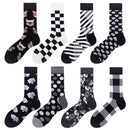 3 Pairs Autumn And Winter Simple Pattern Tube Socks, Type:7(EUR 39-46)