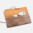 Retro Leather Sunglasses Case Handmade Soft Eyeglasses Protector Bag(Black)