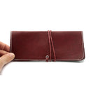 Retro Leather Sunglasses Case Handmade Soft Eyeglasses Protector Bag(Red)