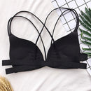 Summer Cross Front Buckle Bra Girl Beautiful Back, Size:One Size(Black)