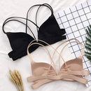Summer Cross Front Buckle Bra Girl Beautiful Back, Size:One Size(Black)
